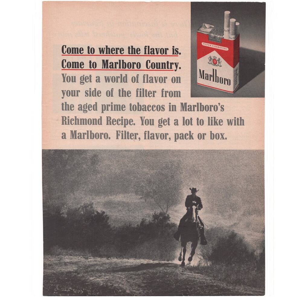 Marlboro Cigarette Magazine Advertisement Tobacciana Marlboro Country Vintage